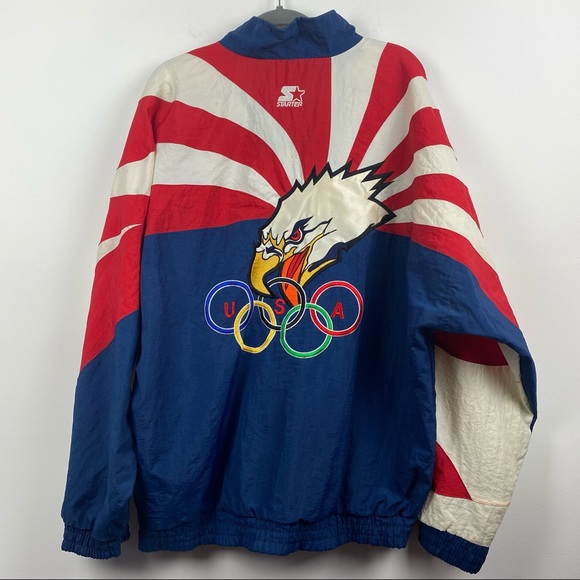 Vintage Other - VINTAGE STARTER USA Olympics Olympic Team Eagle Windbreaker American Flag Men XL